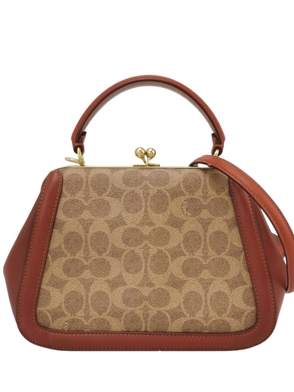 Coach Brown Top-Handle Frame Bag